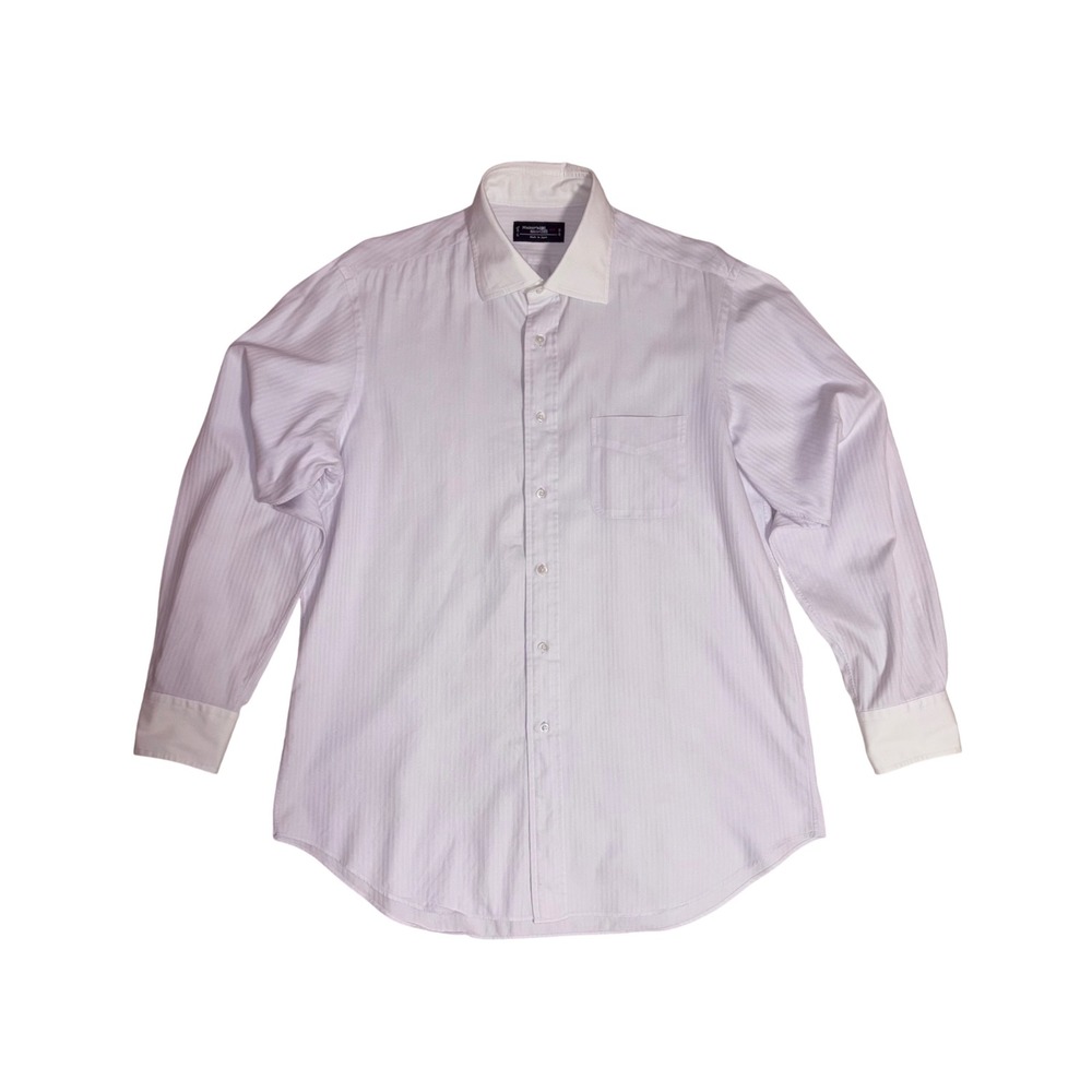 MAKER'S SHIRT KAMAKURA Bankers Shirt Mens 17-34.3 White Stripe Contrast Collar